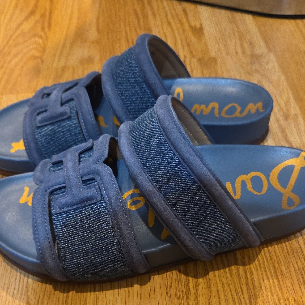 Sam Edelman Blue Sporty Sandals with Adjustable Straps